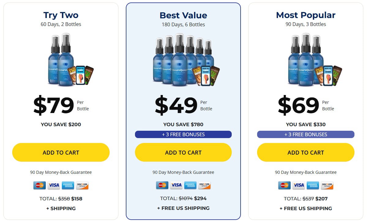 NeuroQuiet pricing 
